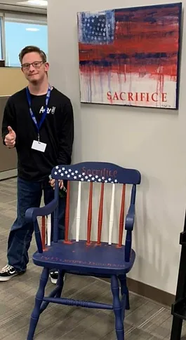 Sacrifice chair and Canvas Painting